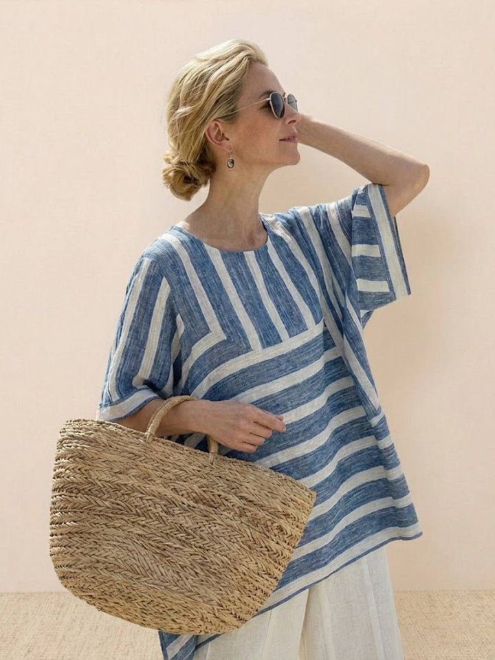 Alma | Women's Embroidered Two-Piece Set Wide Leg Pants Tunic Top
