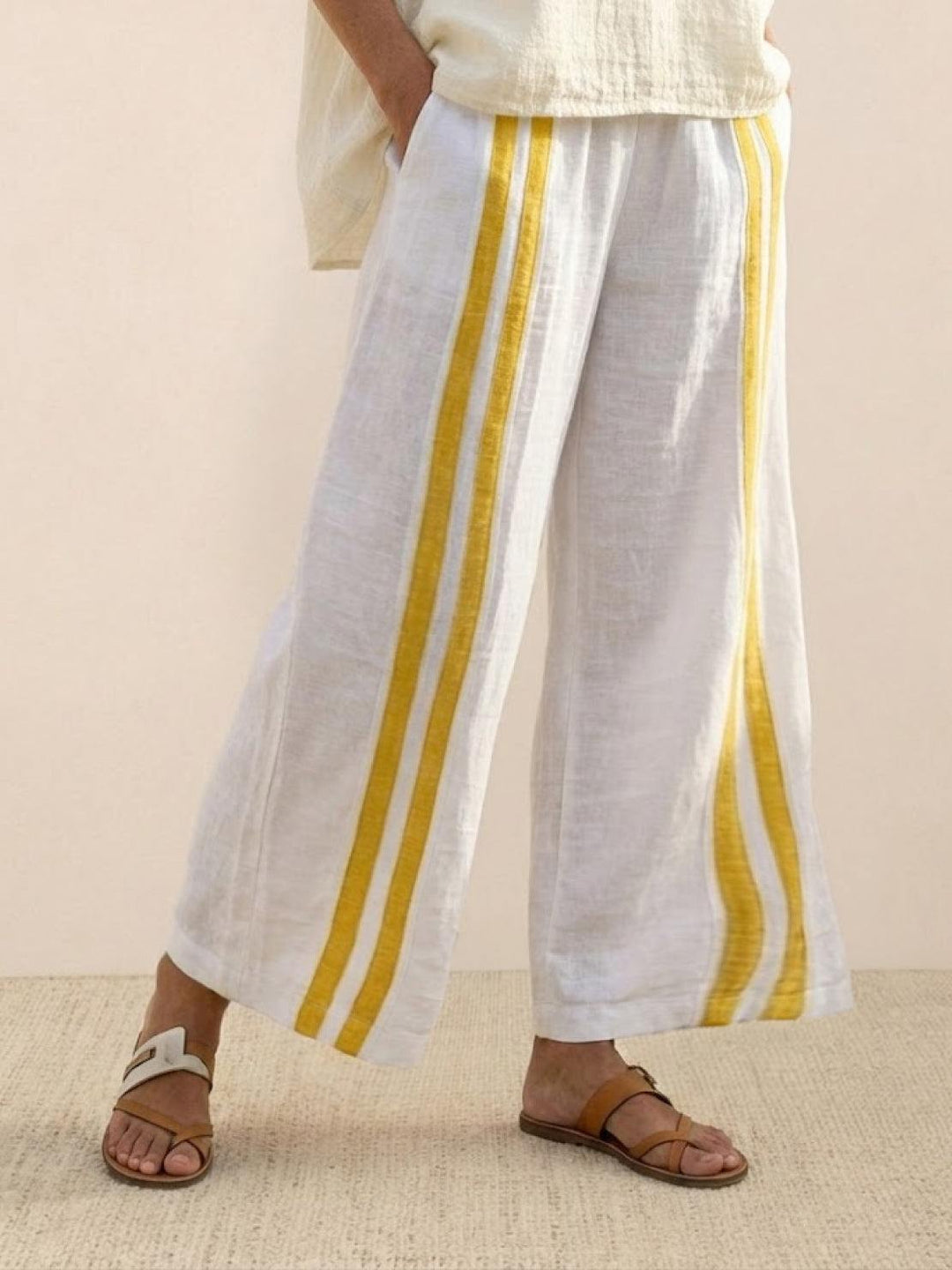 Alma | Women's Embroidered Two-Piece Set Wide Leg Pants Tunic Top
