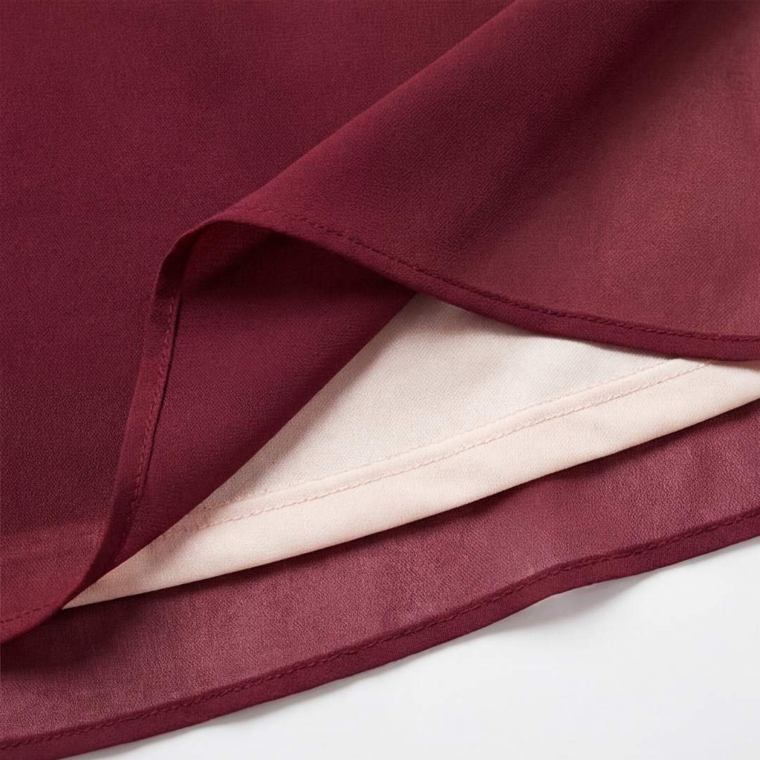 Colvara | Women's Ruffle Midi Dress with Twist Waist - Burgundy - Image 7