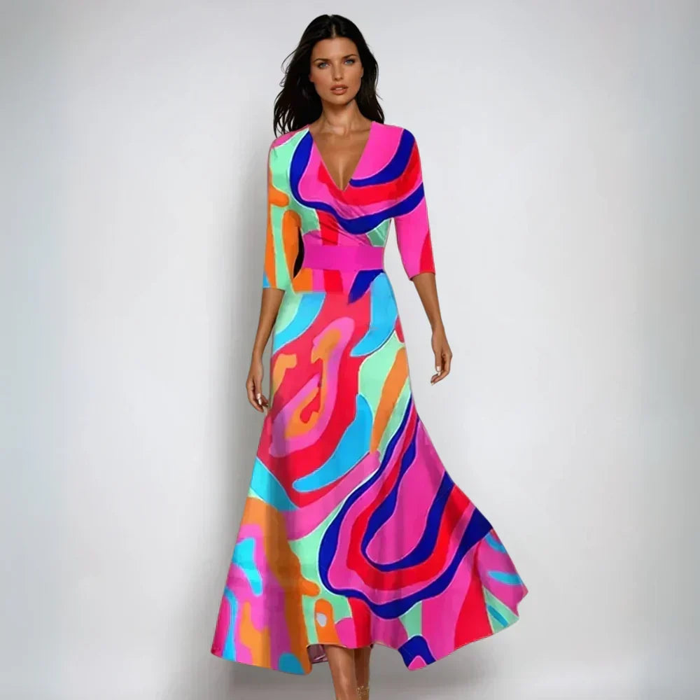 Corabeth | Women's Maxi Dress V-Neck - Image 4