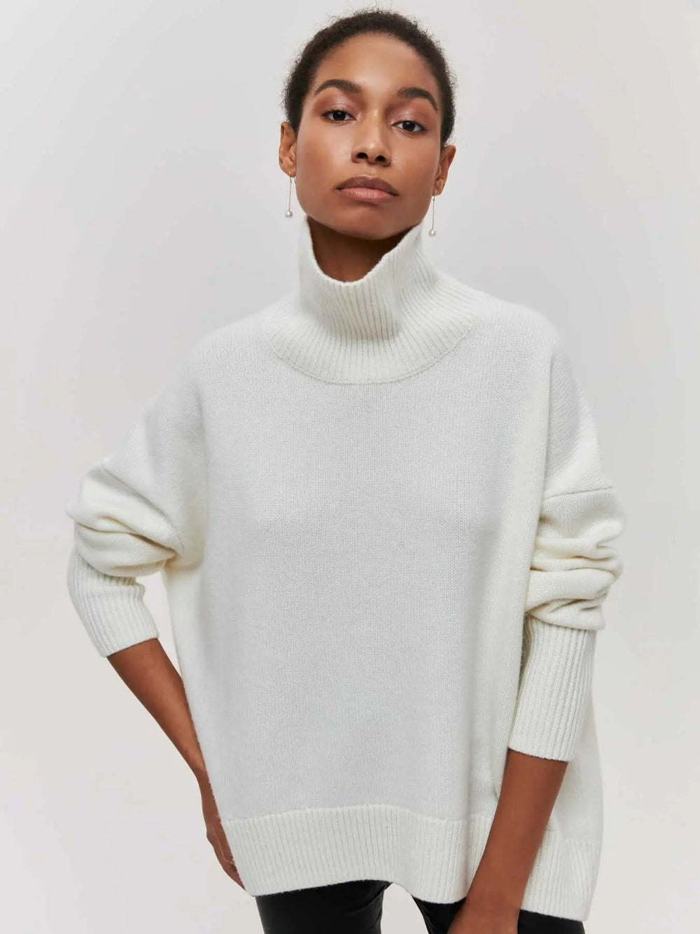 Cordova | Women's Oversized Turtleneck Sweater - Orange - Image 2