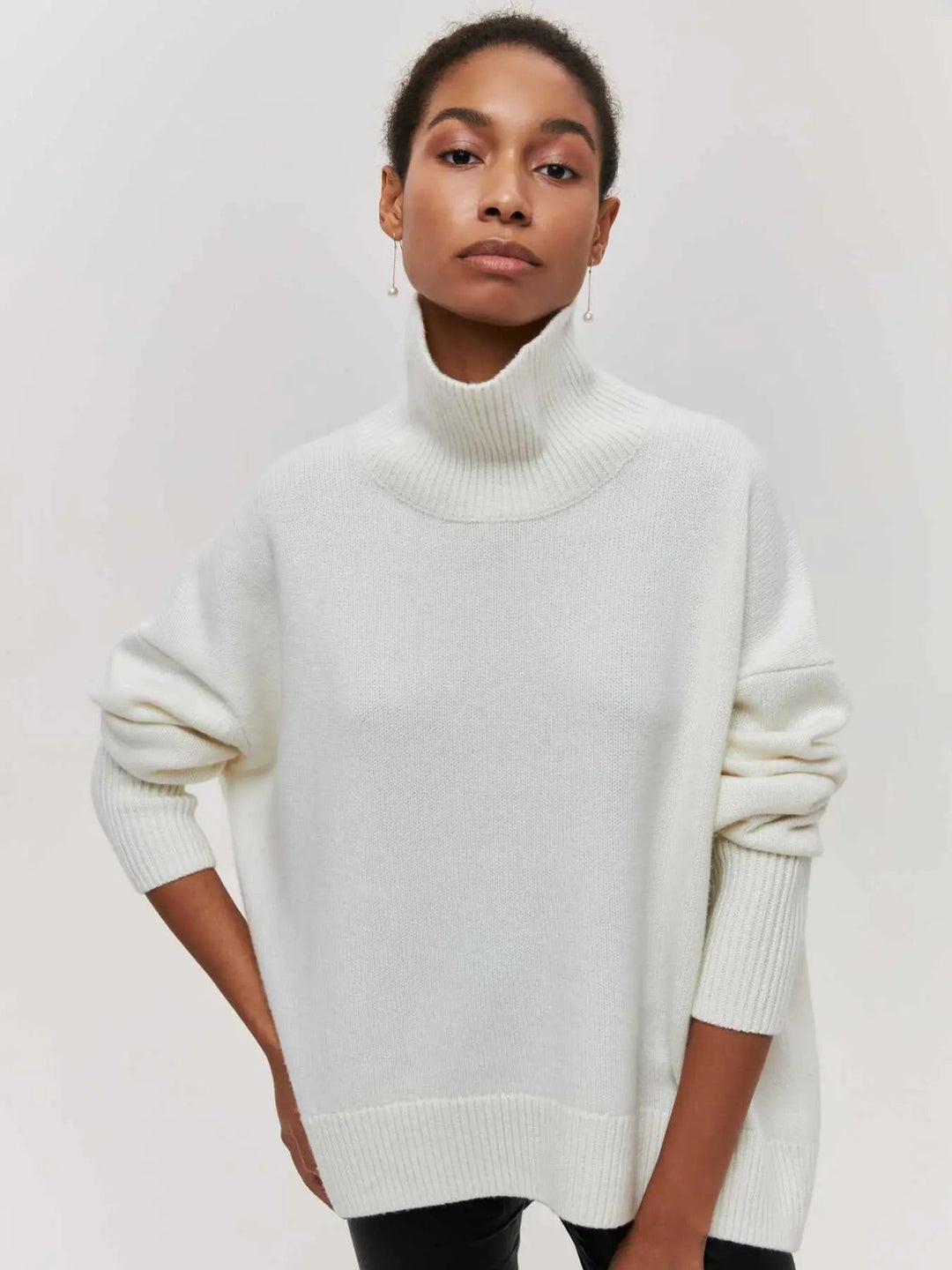 Cordova | Women's Oversized Turtleneck Sweater - Orange - Image 2