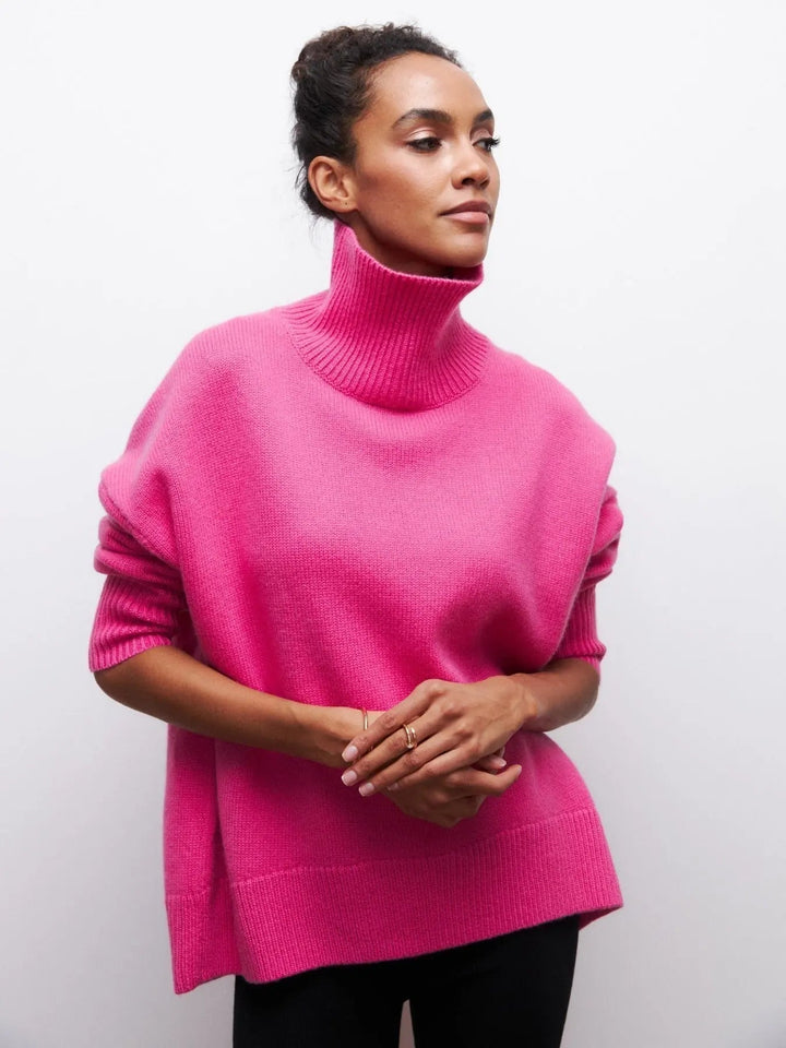 Cordova | Women's Oversized Turtleneck Sweater - Orange - Image 4