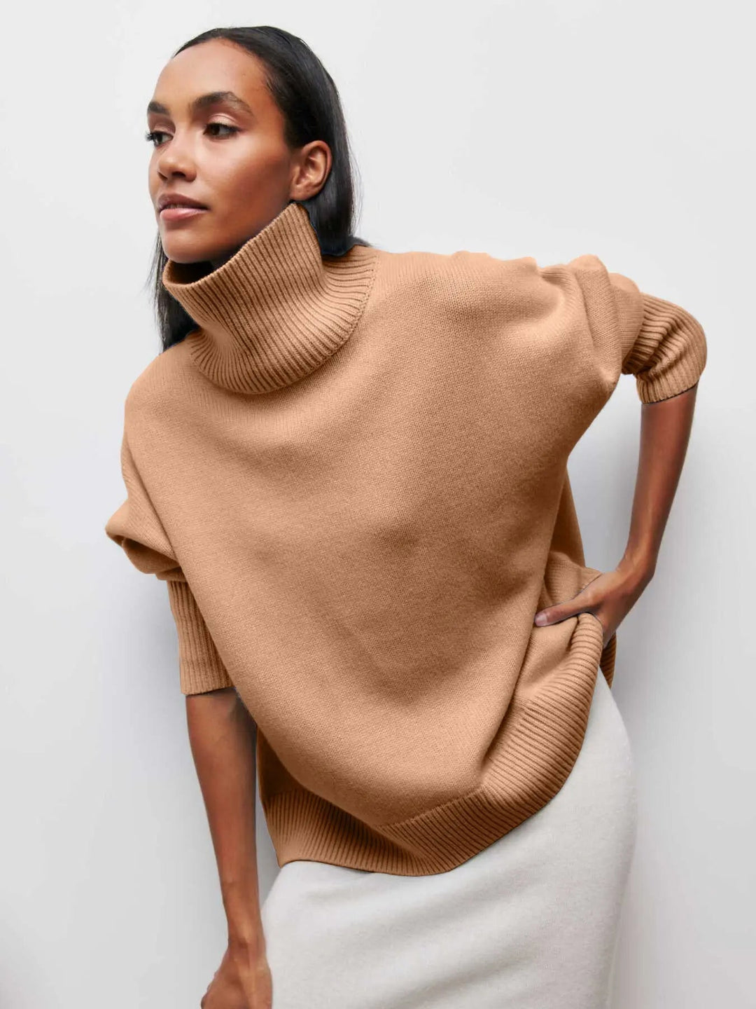 Cordova | Women's Oversized Turtleneck Sweater - Orange - Image 8