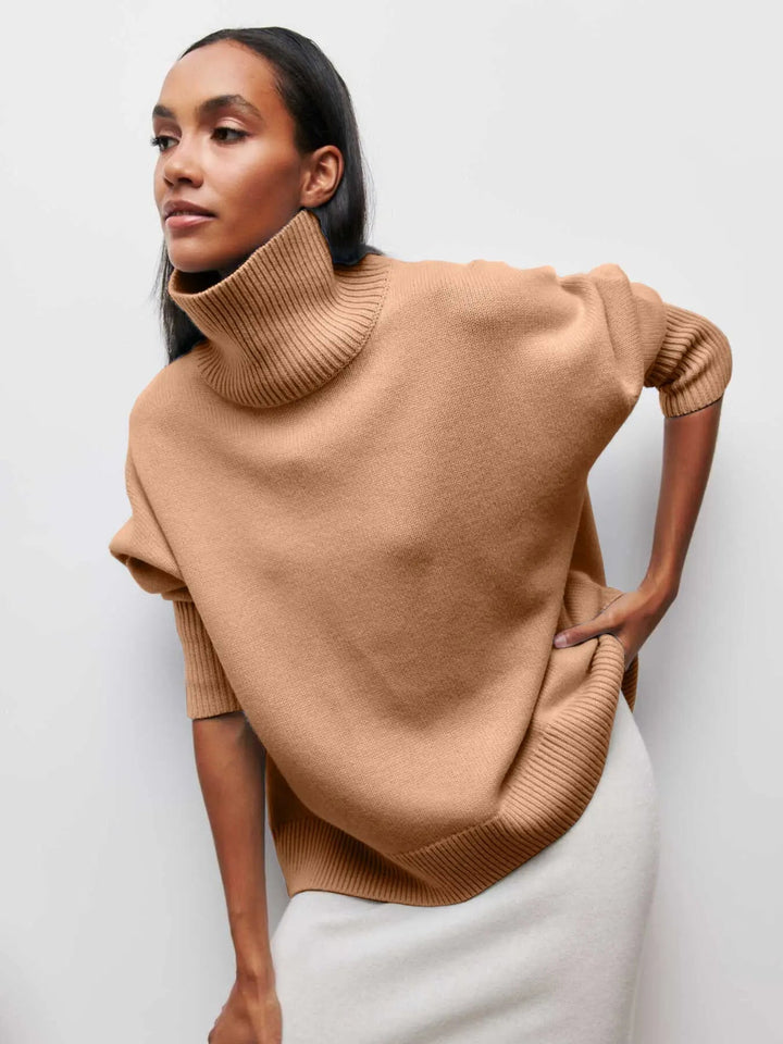 Cordova | Women's Oversized Turtleneck Sweater - Orange - Image 8