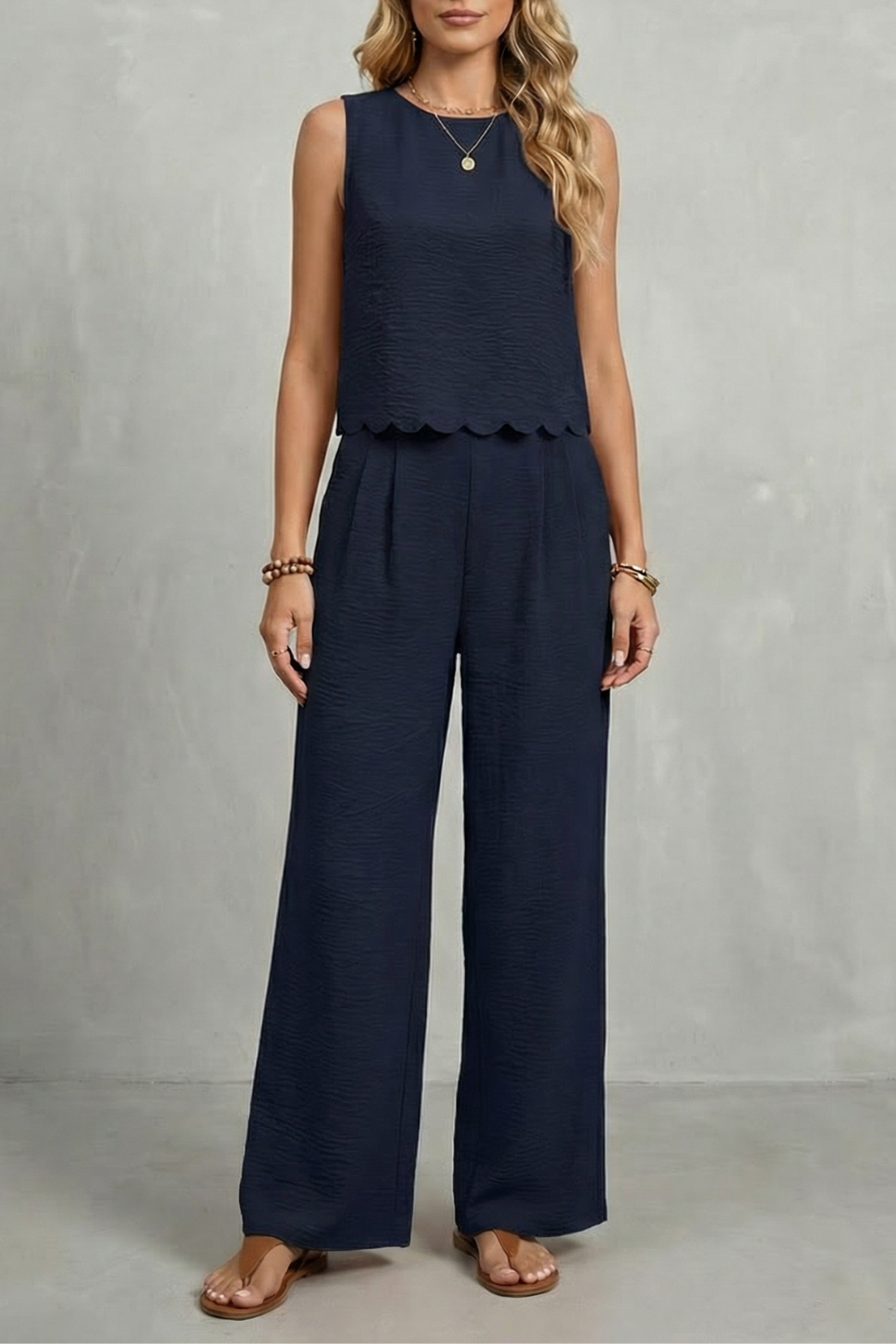 Cordwen | Women's Two Piece Set Wide Leg Pants - Black - Image 5
