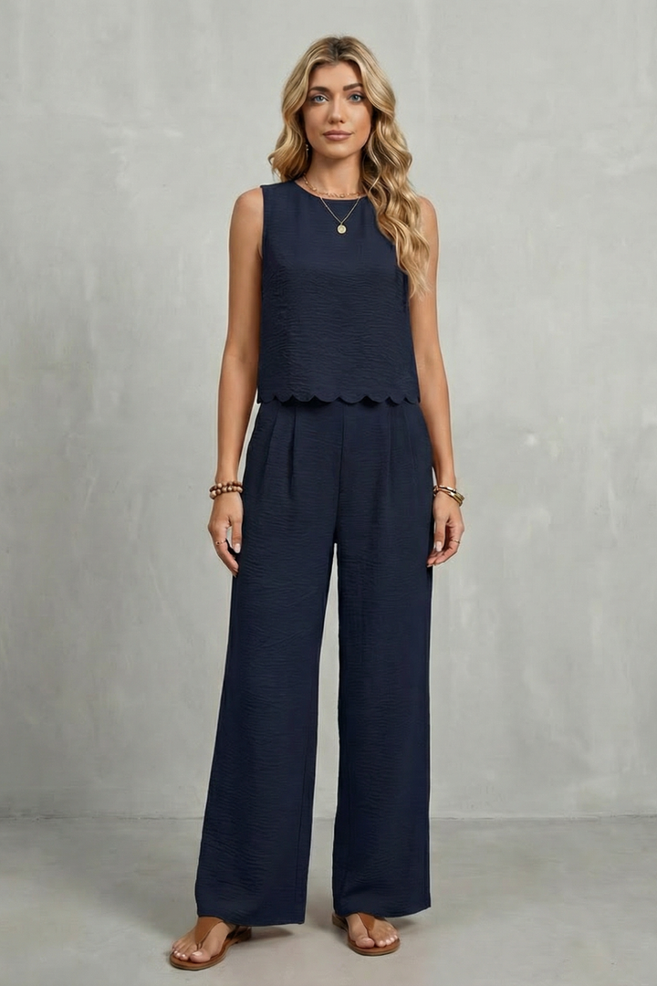 Cordwen | Women's Two Piece Set Wide Leg Pants - Black - Image 6