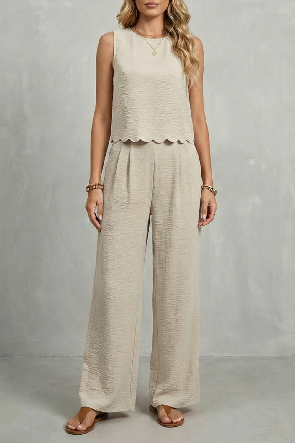 Cordwen | Women's Two Piece Set Wide Leg Pants - Black - Image 7