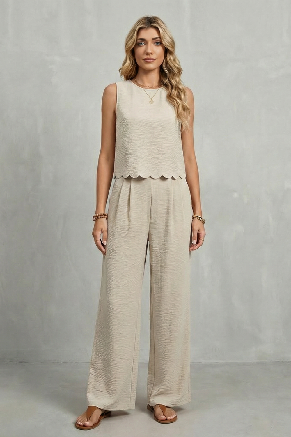Cordwen | Women's Two Piece Set Wide Leg Pants - Black - Image 8
