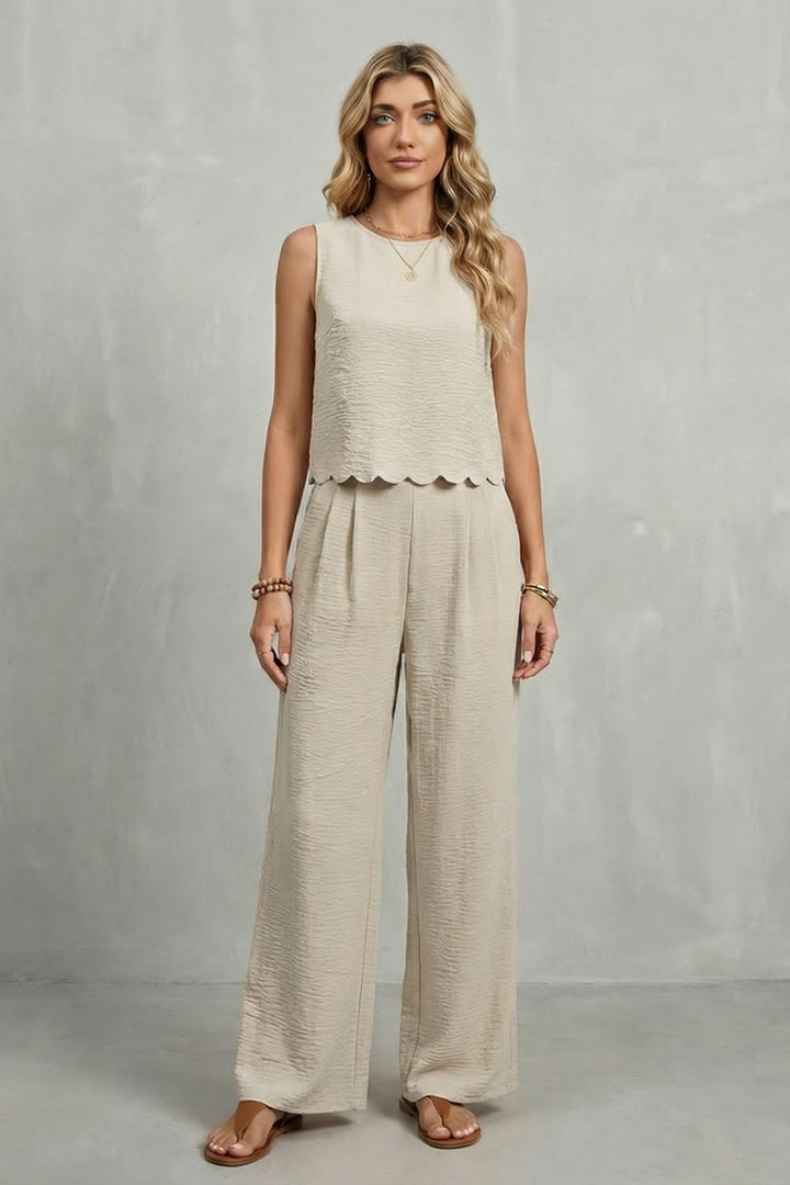 Cordwen | Women's Two Piece Set Wide Leg Pants - Black - Image 8