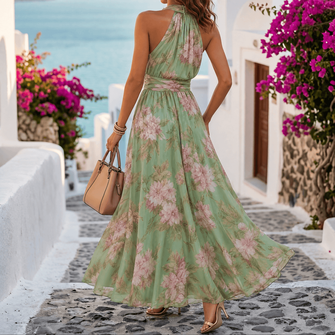 Corenne | Women's Floral Halter Maxi Dress - Floral - Image 12
