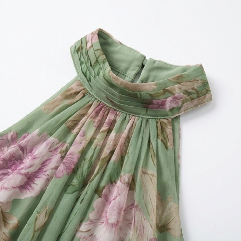 Corenne | Women's Floral Halter Maxi Dress - Floral - Image 8