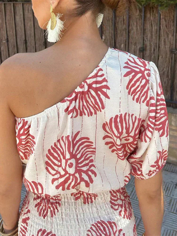 Corenne | Women's One Shoulder Floral Mini Dress - Image 3
