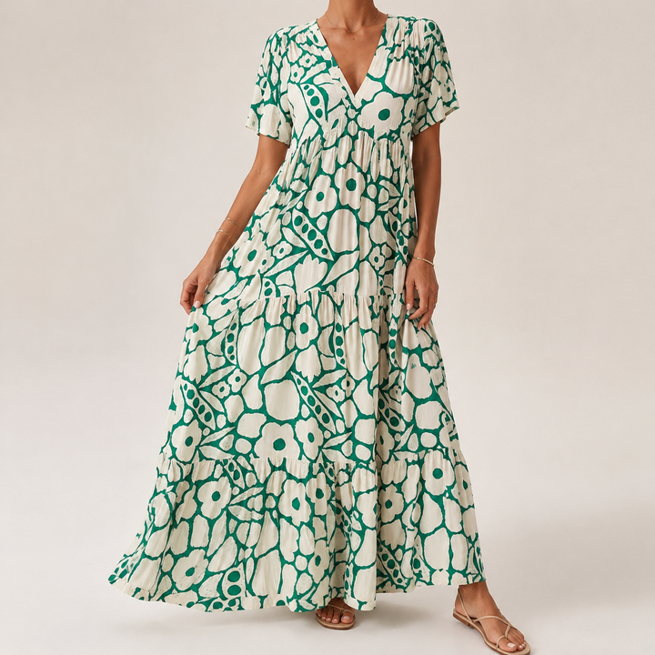 Corvaine | Women's Summer Maxi Dress Tiered - Image 1
