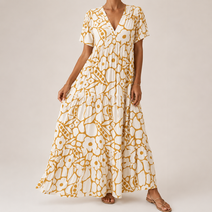 Corvaine | Women's Summer Maxi Dress Tiered - Image 3