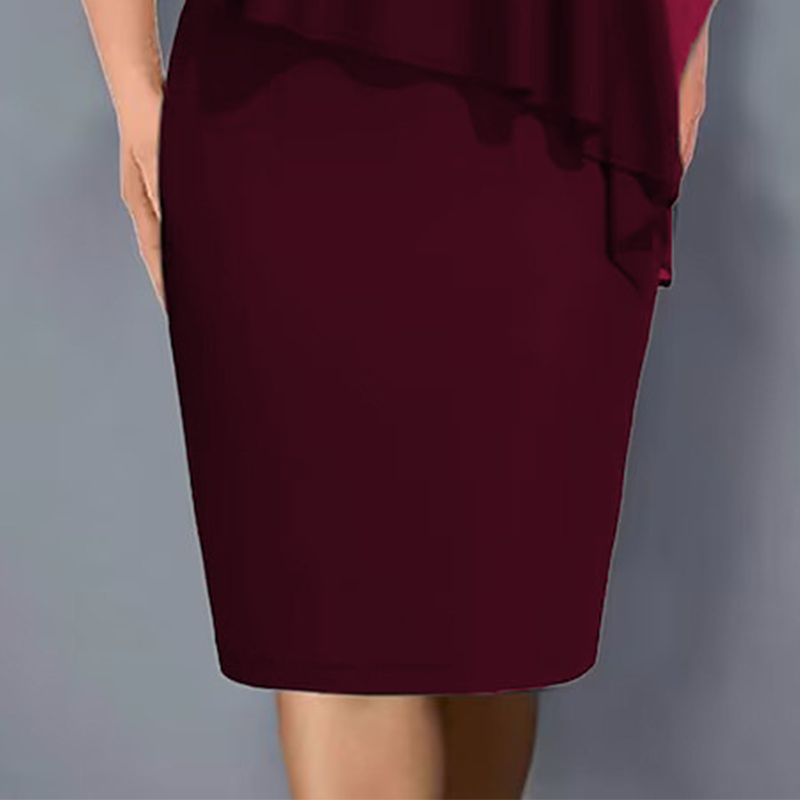 Corvelle | Women's Cocktail Dress Cape Overlay Midi - Black - Image 9