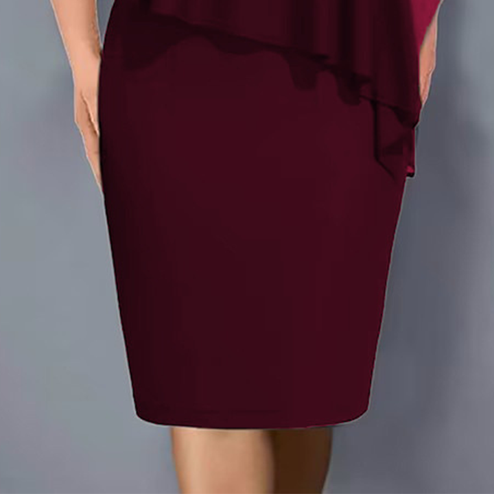 Corvelle | Women's Cocktail Dress Cape Overlay Midi - Black - Image 9
