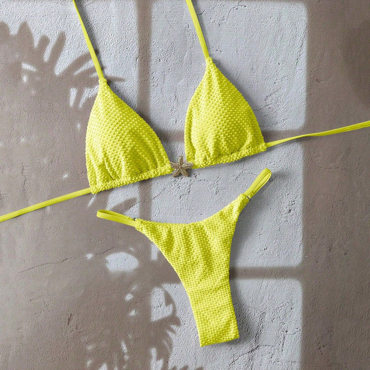 Corven | Women's Bikini Set Triangle Top Thong - Blue - Image 11