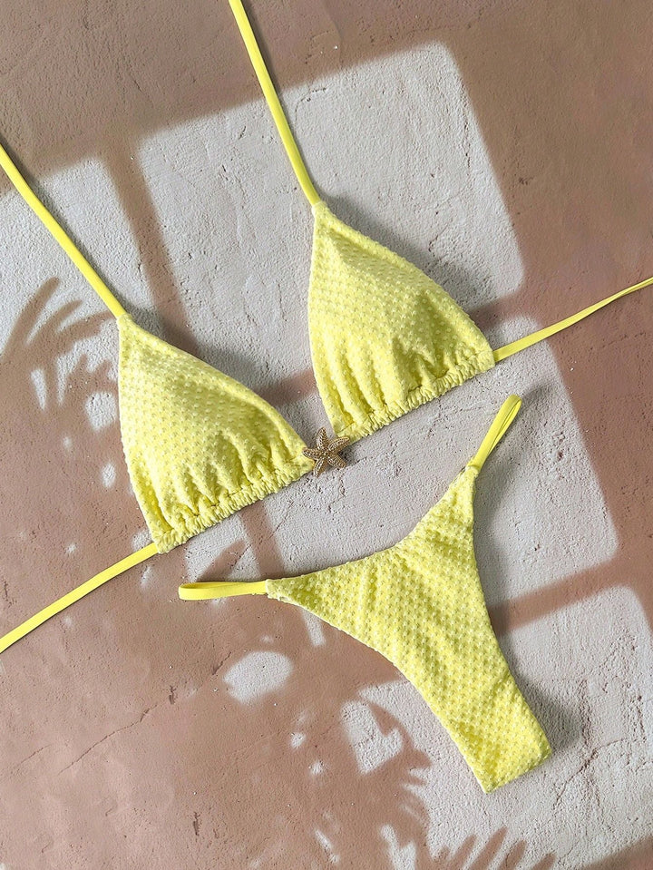 Corven | Women's Bikini Set Triangle Top Thong - Blue - Image 12