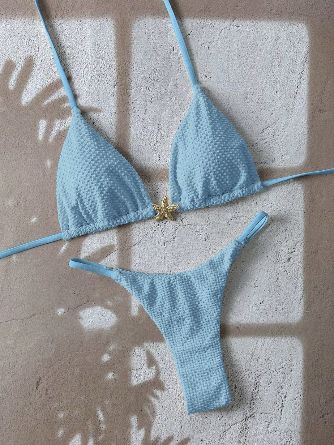 Corven | Women's Bikini Set Triangle Top Thong - Blue - Image 7