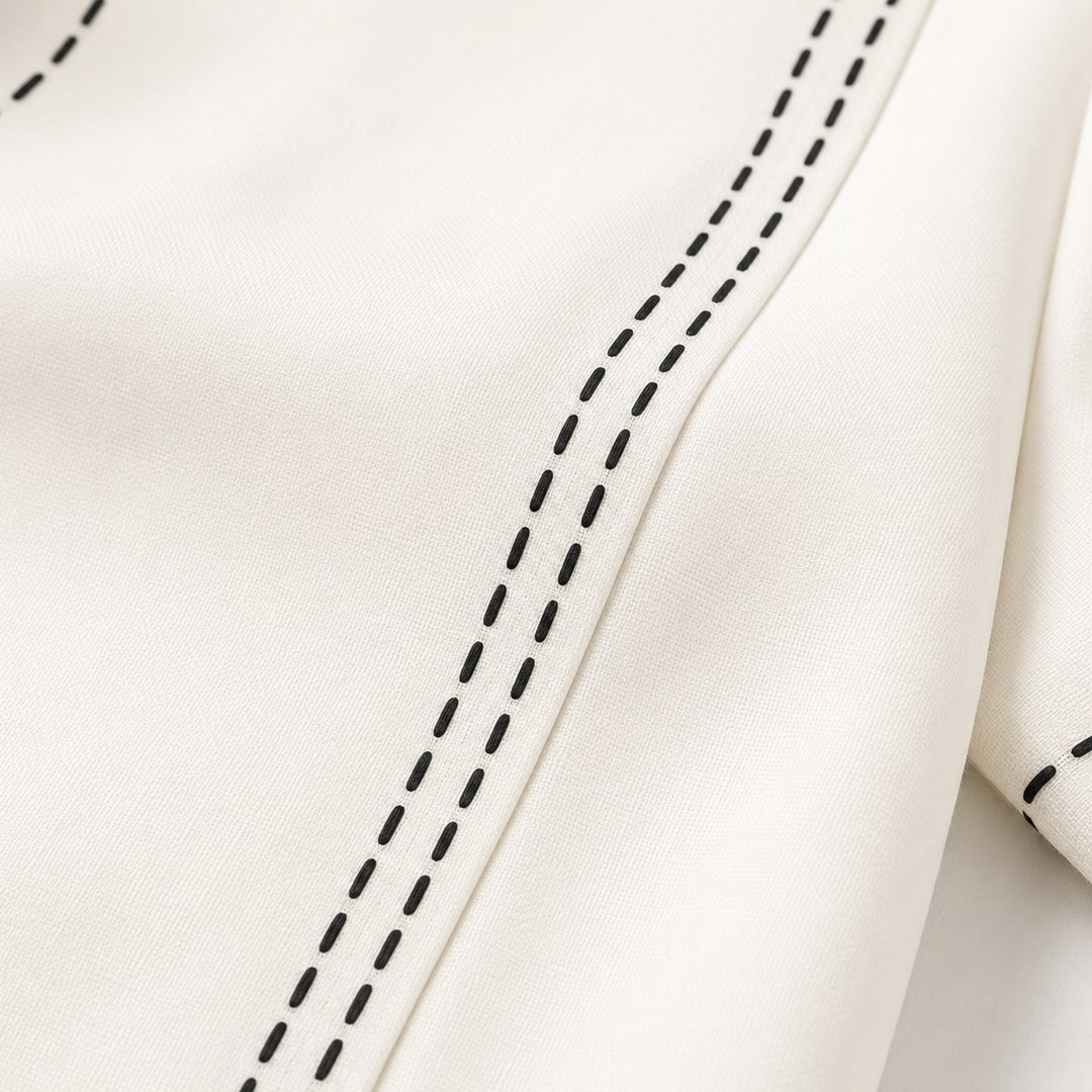 Corvette | Women's Short Sleeve Henley Top - White - Image 11