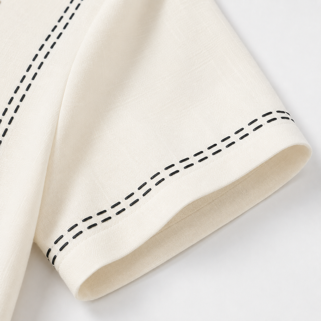 Corvette | Women's Short Sleeve Henley Top - White - Image 12