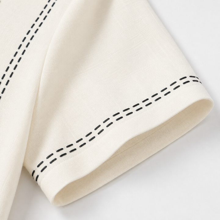 Corvette | Women's Short Sleeve Henley Top - White - Image 12