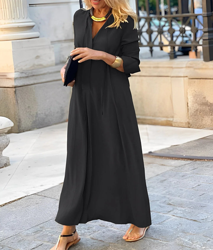 Corwenne | Women's Maxi Dress Tie-Front A-Line - Image 7