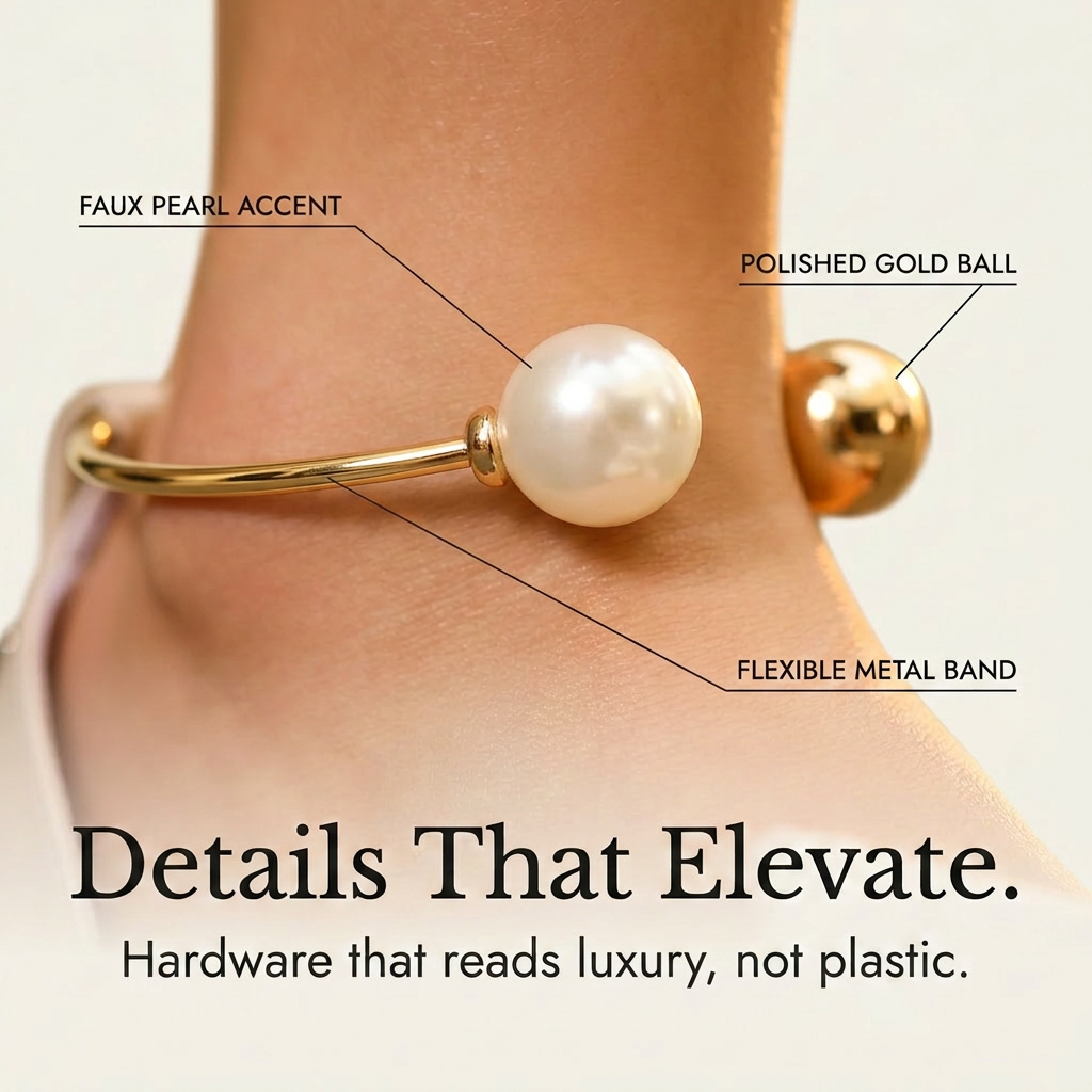 Corwyn | Women's Bow Flat Sandals with Pearl Ankle Cuff - Cream - Image 7