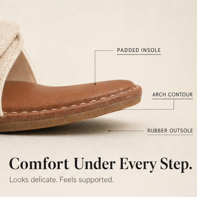 Corwyn | Women's Bow Flat Sandals with Pearl Ankle Cuff - Cream - Image 9