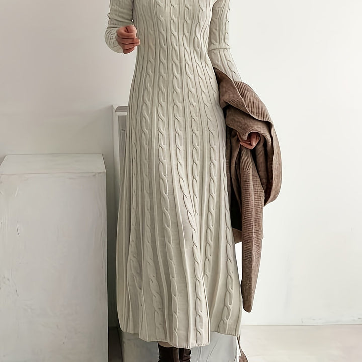 Corwyn | Women's Cable-Knit Maxi Sweater Dress - Cream - Image 1