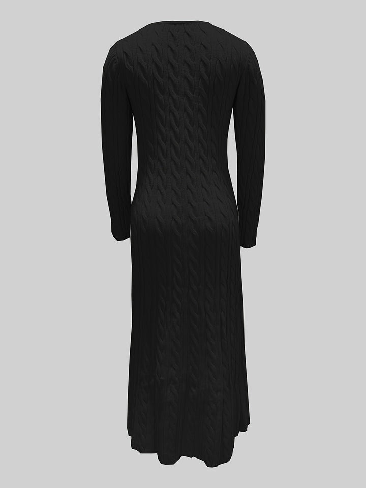 Corwyn | Women's Cable-Knit Maxi Sweater Dress - Cream - Image 13