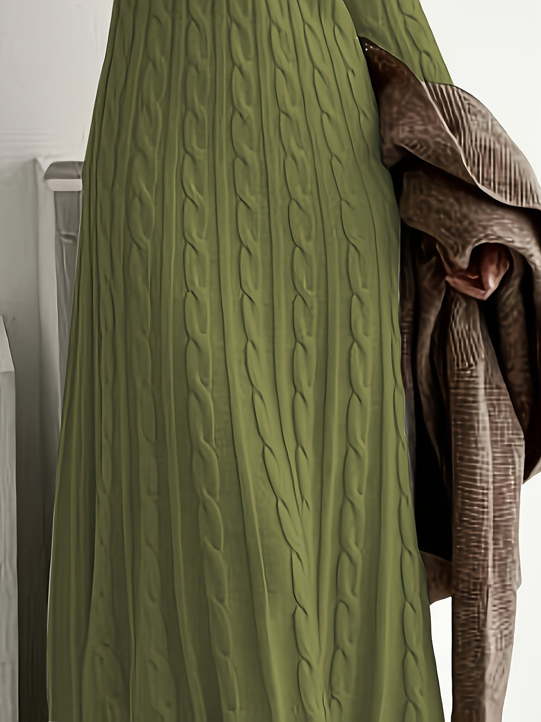 Corwyn | Women's Cable-Knit Maxi Sweater Dress - Cream - Image 16