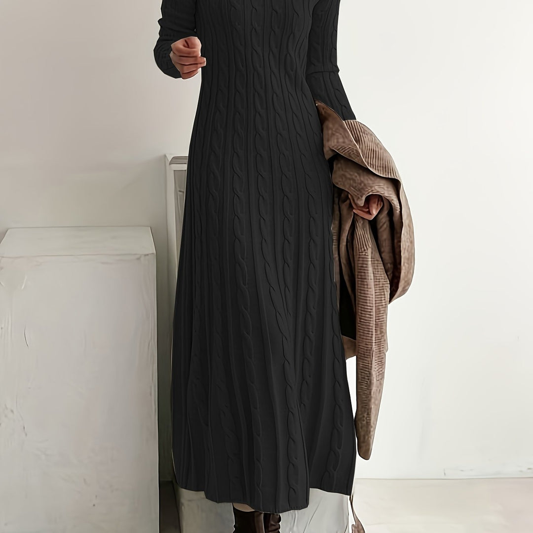Corwyn | Women's Cable-Knit Maxi Sweater Dress - Cream - Image 17