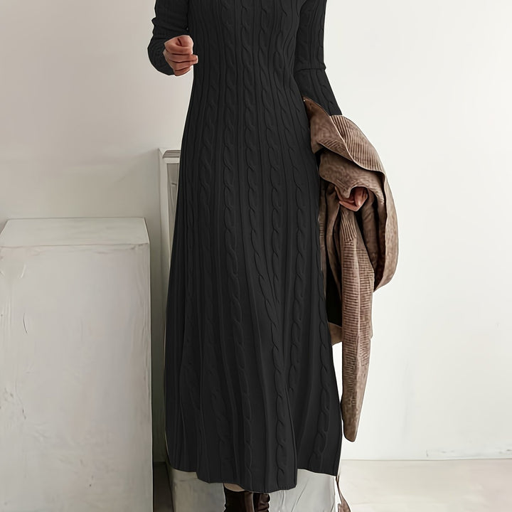 Corwyn | Women's Cable-Knit Maxi Sweater Dress - Cream - Image 17