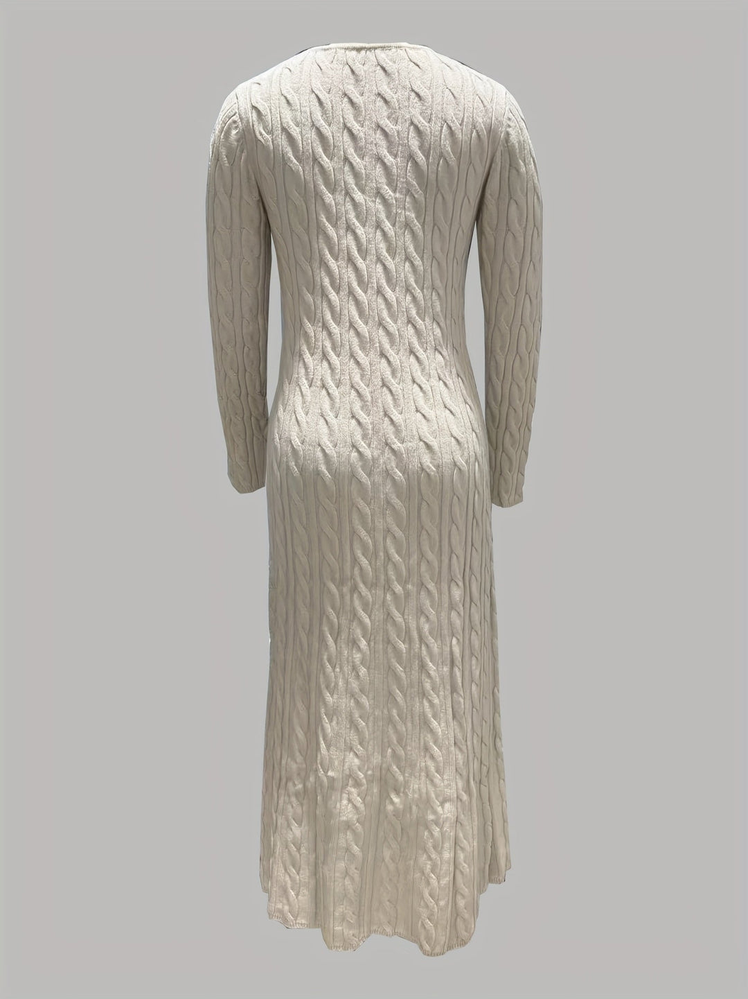 Corwyn | Women's Cable-Knit Maxi Sweater Dress - Cream - Image 3