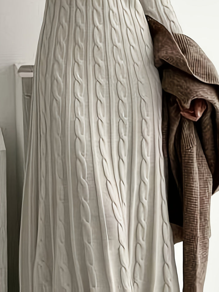 Corwyn | Women's Cable-Knit Maxi Sweater Dress - Cream - Image 4