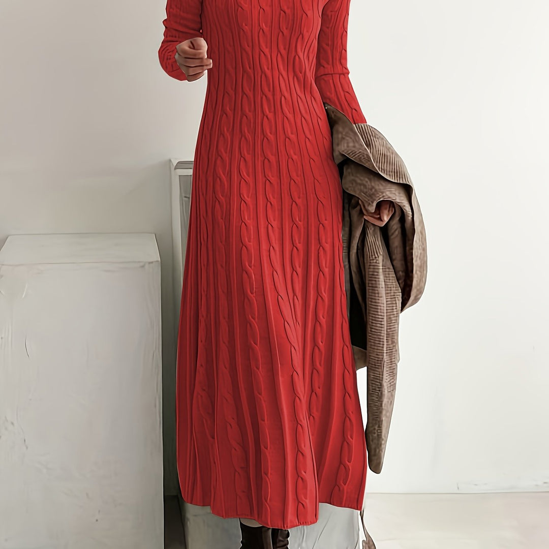 Corwyn | Women's Cable-Knit Maxi Sweater Dress - Cream - Image 6