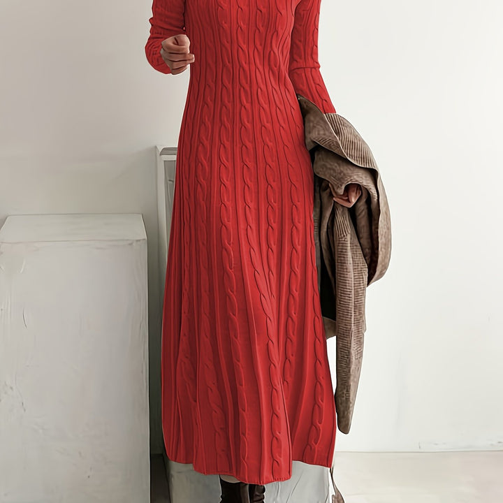 Corwyn | Women's Cable-Knit Maxi Sweater Dress - Cream - Image 6