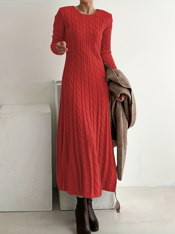 Corwyn | Women's Cable-Knit Maxi Sweater Dress - Cream - Image 7