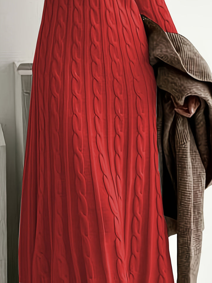 Corwyn | Women's Cable-Knit Maxi Sweater Dress - Cream - Image 9