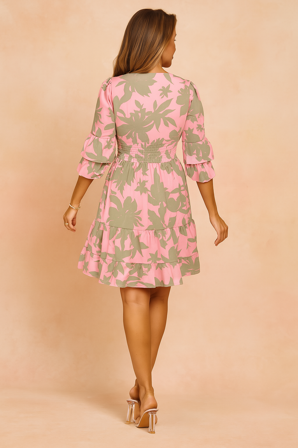 Cressida | Women's Floral Print Mini Dress - Pink - Image 2