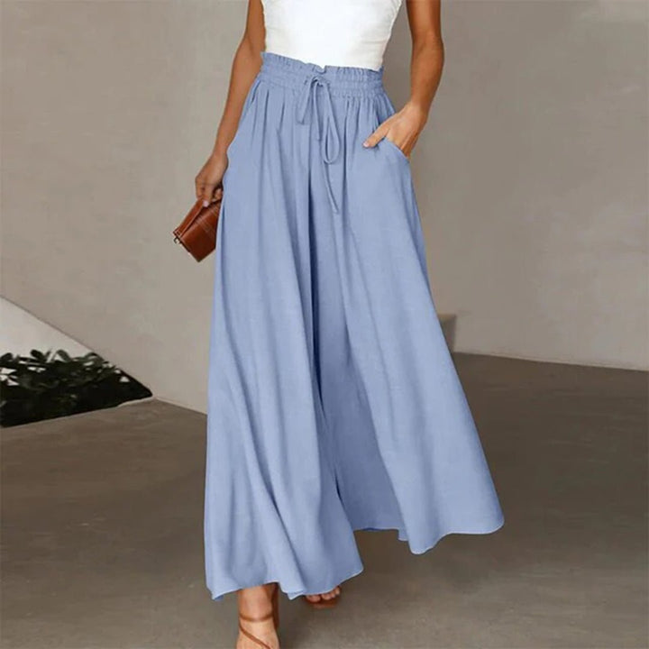 Cressida | Women's Two Piece Set Crop Top Wide Leg Pants - White - Image 5