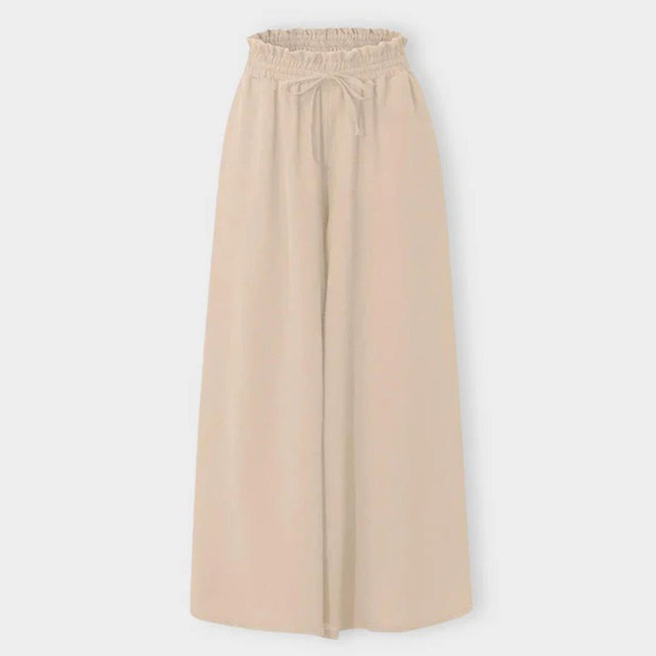 Cressida | Women's Two Piece Set Crop Top Wide Leg Pants - White - Image 8