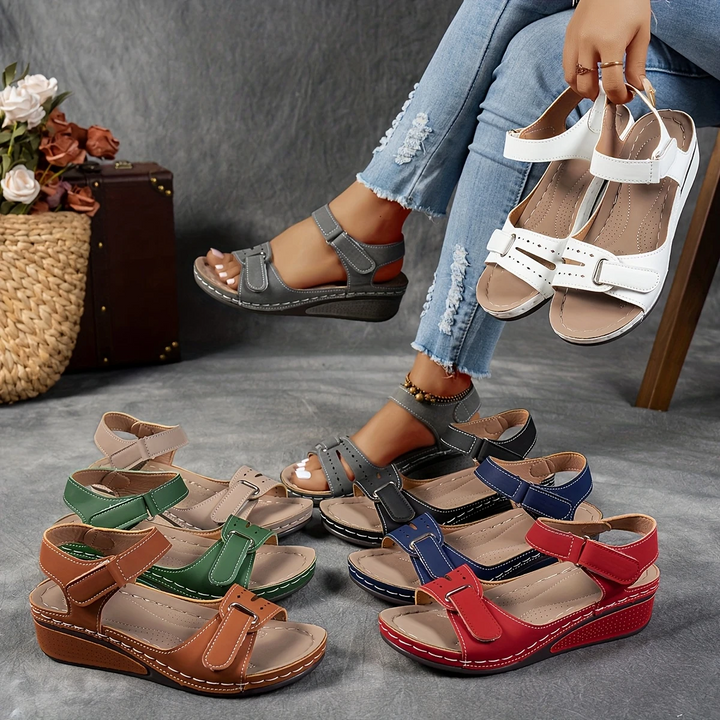 Georgina™ | Wedge Platform Sandals with Adjustable Strap