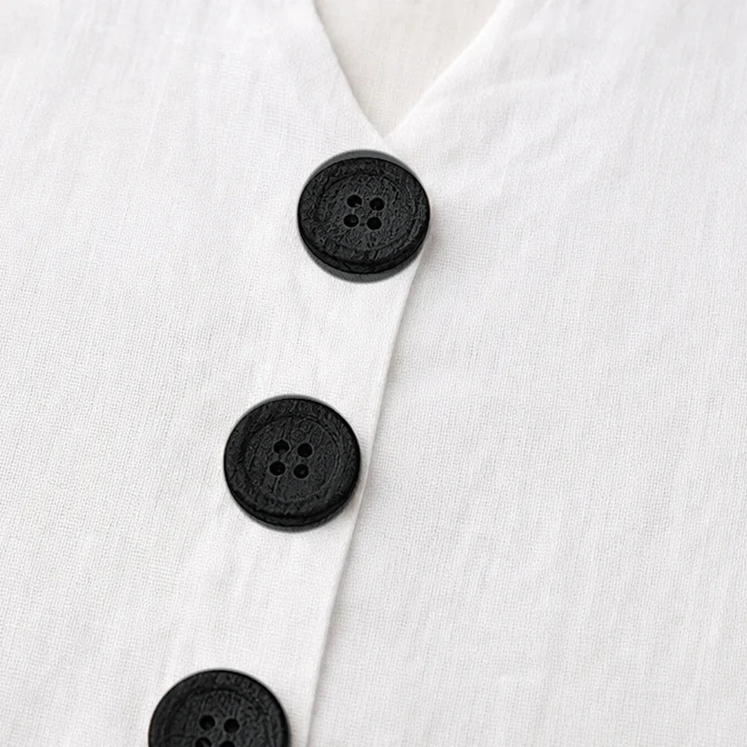 Dalisay | Women's Sleeveless Button-Front Tank Top - White - Image 8