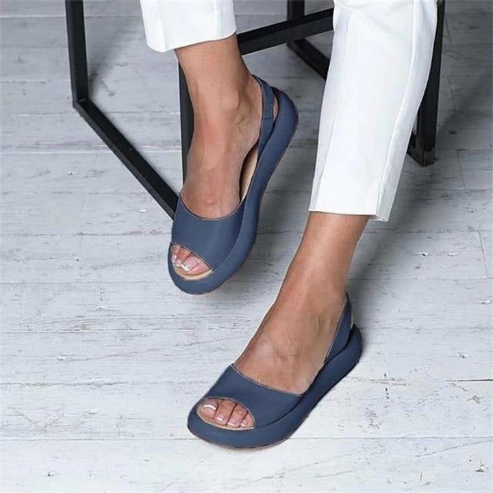 Darla | Women's Peep Toe Flat Slingback Sandals - Light Pink - Image 2