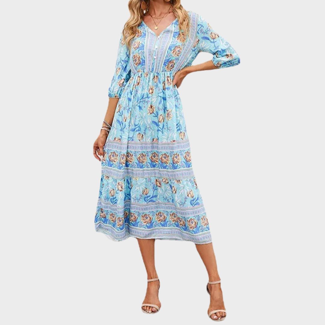Darlow | Women's Wedding Guest Midi Dress - Light Blue - Image 1