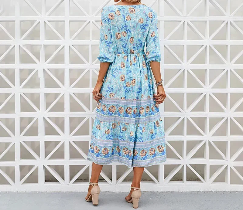 Darlow | Women's Wedding Guest Midi Dress - Light Blue - Image 2