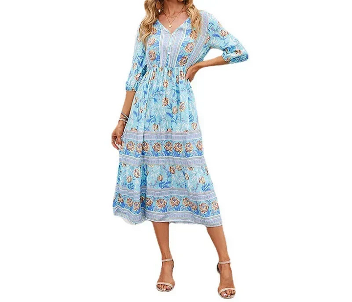 Darlow | Women's Wedding Guest Midi Dress - Light Blue - Image 3